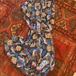 Yumi Kim 100% Silk Multicolor Paisley Maxi Wrap Dress